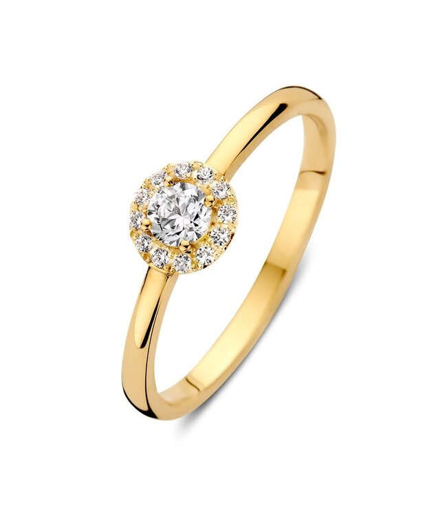 Excellent Ring yellow gold zirconia