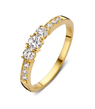 Excellent Ring yellow gold zirconia