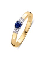 Excellent Ring two-tone briljant + sapphire