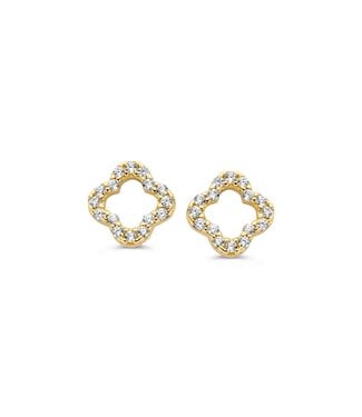 Excellent Excellent Oorstekers geelgoud zirkonia OE127897