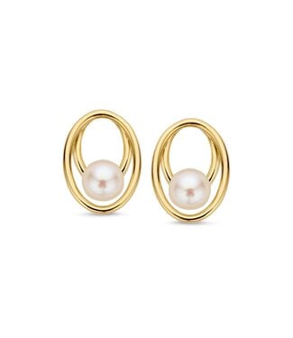 Excellent Excellent Oorstekers geelgoud parel OB137520