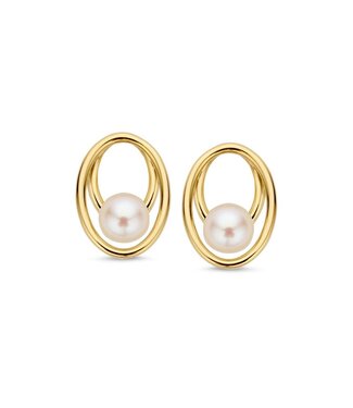Excellent Oorstekers geelgoud parel OB137520