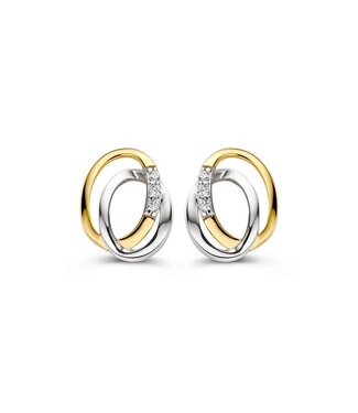 Excellent Stud Earrings two-tone zirconia