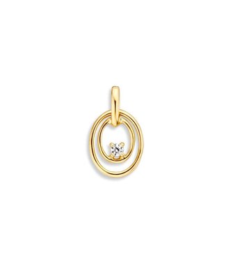 Excellent Pendant yellow gold zirconia