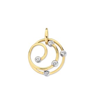 Excellent Pendant yellow gold zirconia