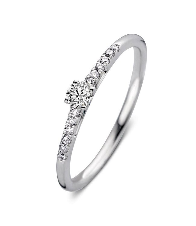 Ring Mary 0.20 crt wit goud
