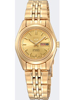 Seiko 5 SYMA38K1 Horloge Dames Goudkleurig 24mm