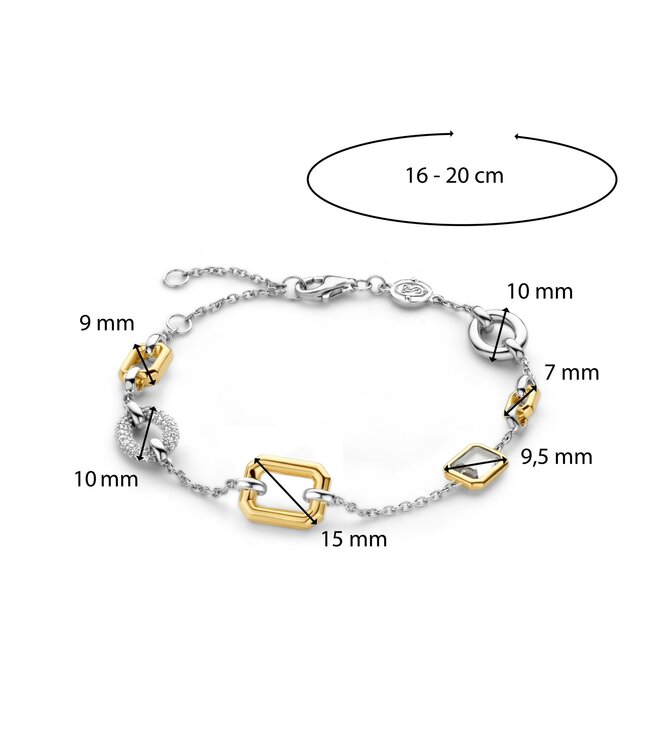 TI SENTO Armband 23022ZY - Zilver verguld, Zirkonia met geel verguld