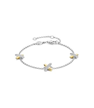 Ti Sento Bracelet 23048ZY - Silver plated, Zirconia white yellow gold plated