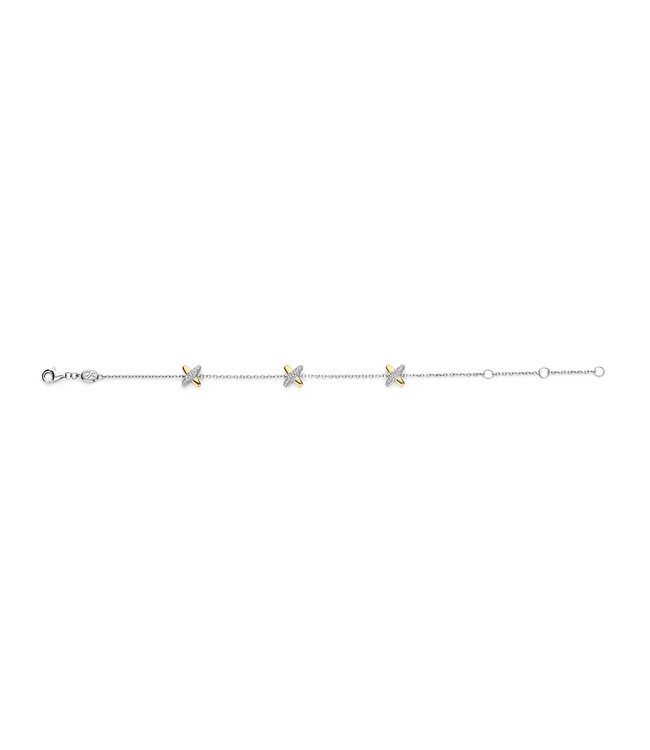 TI SENTO Bracelet 23048ZY - Silver plated, Zirconia white yellow gold plated