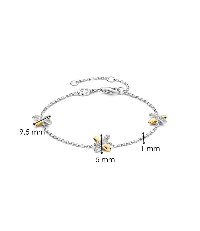 TI SENTO Bracelet 23048ZY - Silver plated, Zirconia white yellow gold plated