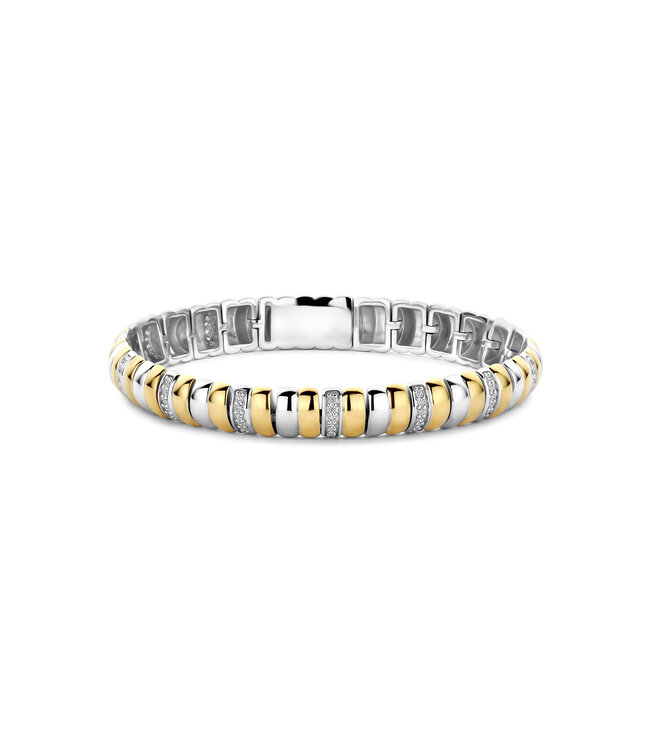 TI SENTO Bracelet 23081ZY - Silver plated, Zirconia white yellow gold plated