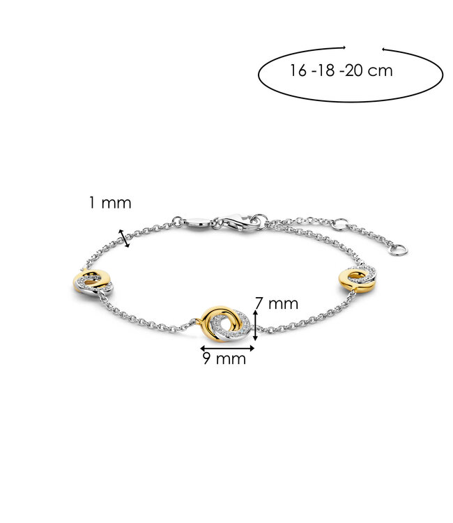 TI SENTO Bracelet 2925ZY - Silver plated, Zirconia white yellow gold plated
