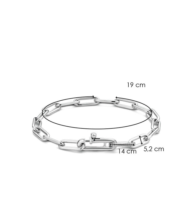 TI SENTO Armband 2936ZI - Zilver platina verguld, Zirconia wit
