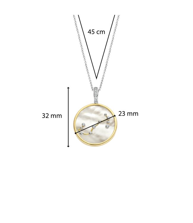 TI SENTO Hanger - Schorpioen - Zilver verguld, Parelmoer met geel verguld