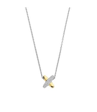 Ti Sento Kette 34003ZY - Sterlingsilber mit gelb Vergoldung, Zirkonia Weiß mit Gelb-Vergoldung