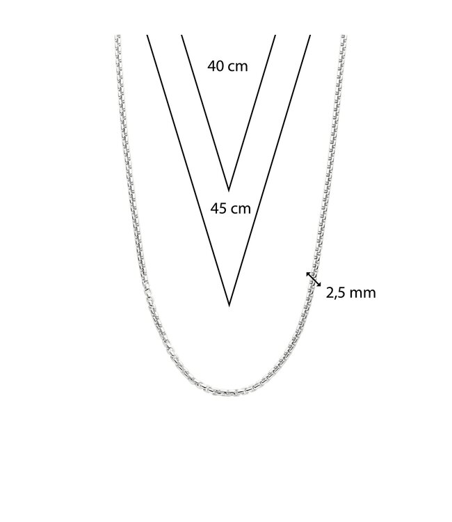 TI SENTO Ketting 34030SI - Zilver platina verguld, Geen steen