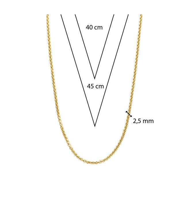 TI SENTO Ketting 34030SY - Zilver verguld, Zilver geel verguld