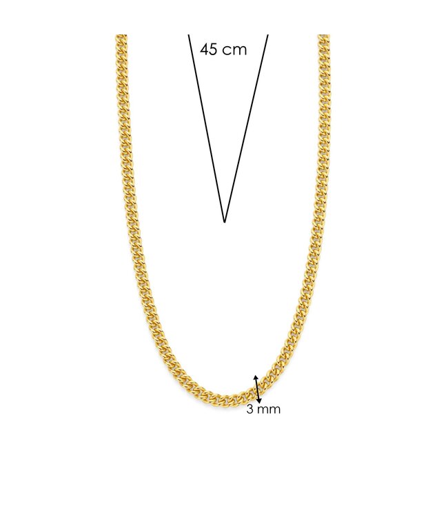 TI SENTO Ketting 34069SY - Zilver verguld, Zilver geel verguld