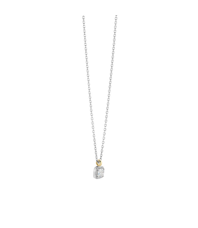 TI SENTO Necklace 34103ZY - Silver plated, Zirconia white yellow gold plated
