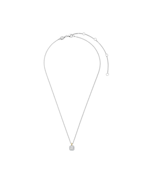 TI SENTO Necklace 34103ZY - Silver plated, Zirconia white yellow gold plated