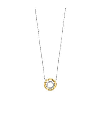 Kette 34105ZY - Sterlingsilber mit gelb Vergoldung, Zirkonia Weiß mit Gelb-Vergoldung