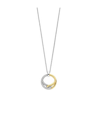 Ti Sento Necklace 34107ZY - Silver plated, Zirconia white yellow gold plated