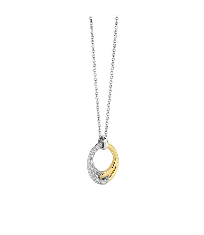 TI SENTO Ketting 34107ZY - Zilver verguld, Zirkonia met geel verguld
