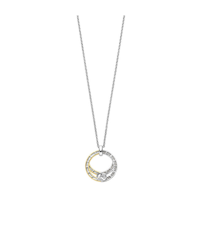 TI SENTO Necklace 34107ZY - Silver plated, Zirconia white yellow gold plated