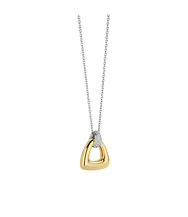 TI SENTO Ketting 34108ZY - Zilver verguld, Zirkonia met geel verguld
