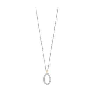 Kette 34110ZY - Sterlingsilber mit gelb Vergoldung, Zirkonia Weiß mit Gelb-Vergoldung