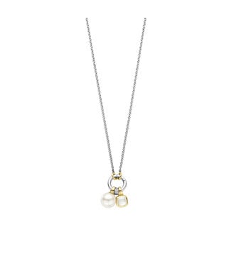 Kette 34114YP - Sterlingsilber mit gelb Vergoldung, Perle mit Goldplattierung