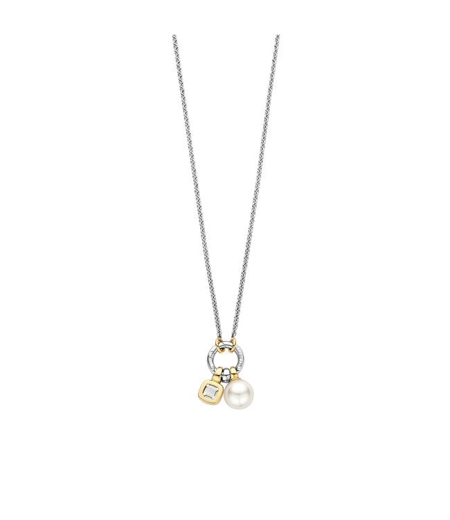 TI SENTO Necklace 34114YP - Silver plated, Pearl with yellow gold plated