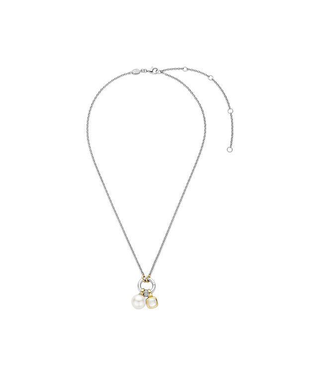 TI SENTO Necklace 34114YP - Silver plated, Pearl with yellow gold plated