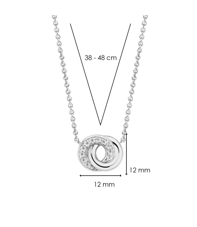 TI SENTO Kette 3915ZI - Silber platiniert, Zirkonia