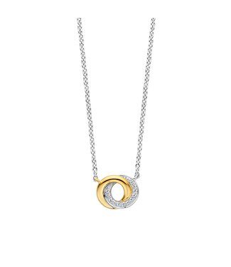 Kette 3915ZY - Sterlingsilber mit gelb Vergoldung, Zirkonia Weiß mit Gelb-Vergoldung