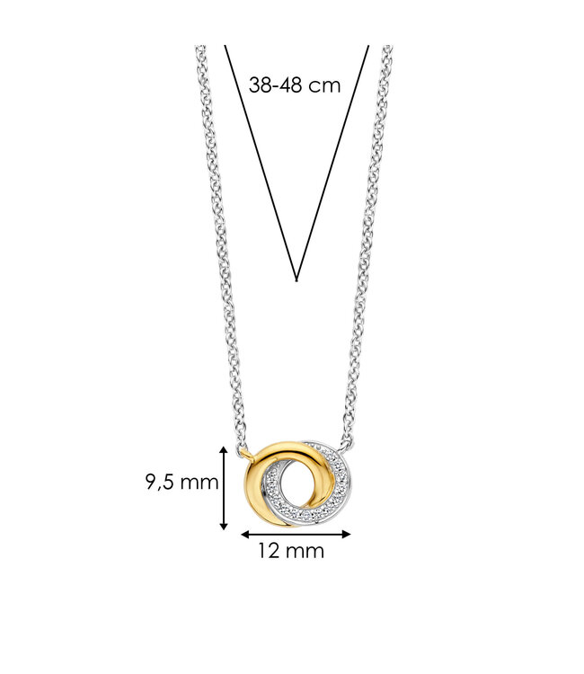 TI SENTO Ketting 3915ZY - Zilver verguld, Zirkonia