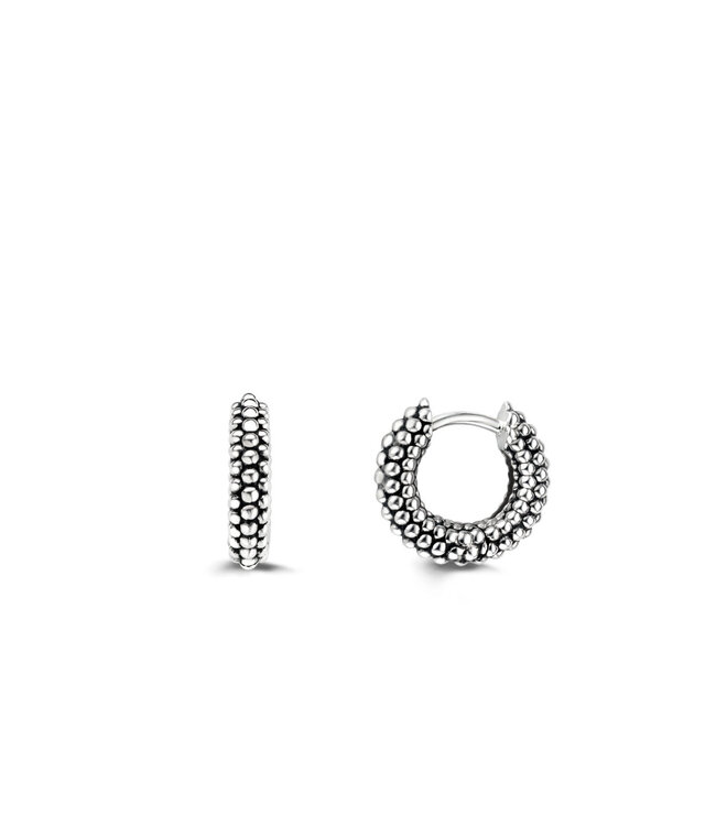 TI SENTO Small Hoops - 7210BB - Silver platinum plated, Black