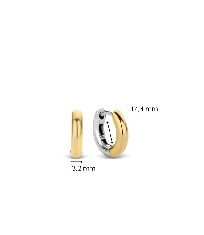 TI SENTO Kleine Ohrringe - 7210SY - Sterlingsilber mit gelb Vergoldung, Silber mit Gelbgold plattiert