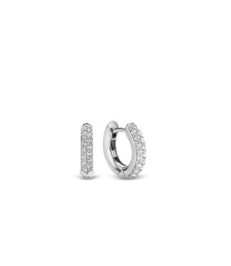 Kleine Ohrringe - 7210ZI - Silber platiniert, Zirkonia Weiß