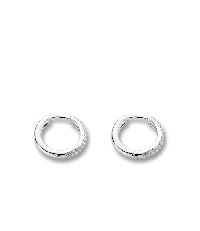 TI SENTO Small Hoops - 7210ZI - Silver platinum plated, Zirconia white