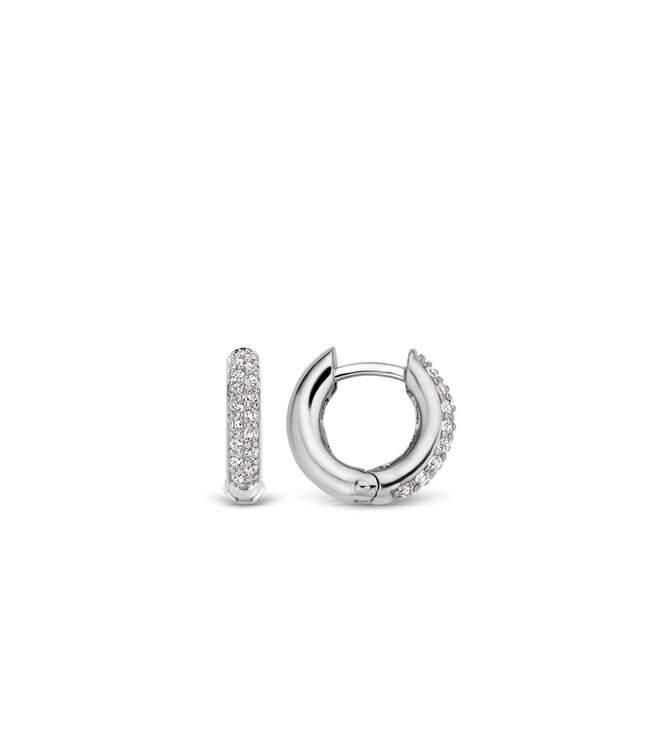 TI SENTO Kleine Ohrringe - 7210ZI - Silber platiniert, Zirkonia Weiß