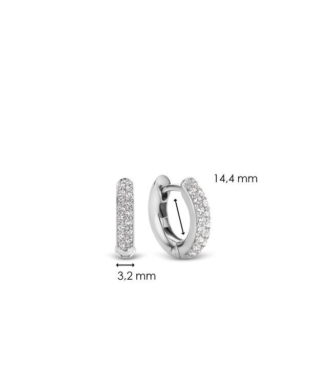 TI SENTO Small Hoops - 7210ZI - Silver platinum plated, Zirconia white