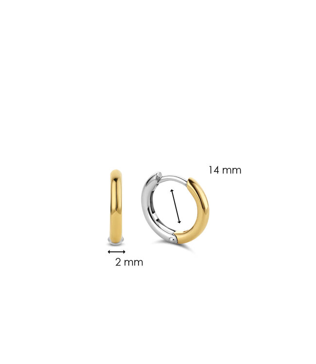 TI SENTO Kleine Ohrringe - 7812SY - Sterlingsilber mit gelb Vergoldung, Silber mit Gelbgold plattiert