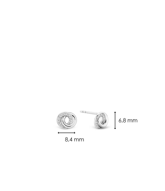 TI SENTO Oorbellen 7784ZI - Zilver platina verguld, Zirkonia