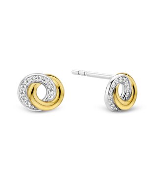 Oorbellen 7784ZY - Zilver verguld, Zirkonia met geel verguld