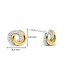 TI SENTO Earrings 7784ZY - Silver plated, Zirconia white yellow gold plated