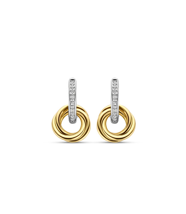 TI SENTO Oorbellen 7857ZY - Zilver verguld, Zirkonia met geel verguld
