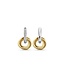 TI SENTO Earrings 7857ZY - Silver plated, Zirconia white yellow gold plated
