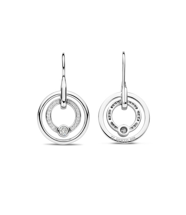 TI SENTO Oorbellen 7978ZI - Zilver platina verguld, Zirkonia